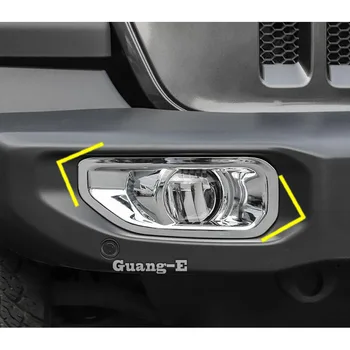 Karosérie Predné Hmlové Svetlo Lampy Detektor Rám Stick Styling ABS Chrome Výbava Časti 2 ks Pre Jeep Wrangler JL 2018 2019 2020