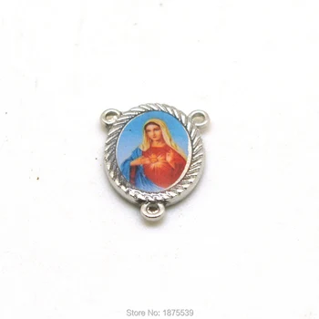 Katolícka Ruženec Centerpieces Srdce Márie Dva Obojstranné Rovnaký Obrázok