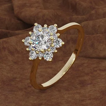 Klasické Crystal Snowflake Krúžok Módny Lady Strieborná farba Zásnubný Prsteň, Šperky pre Ženy snubný Prsteň Valentína 30M060