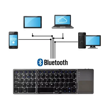 Klávesnica A Myš Bluetooth Skladacia Nabíjateľná 63 tlačidlo Cestovanie a Úrad Pre Mobilný telefón/tablet/ notebook/ stolový počítač