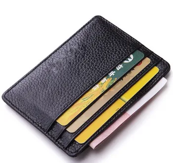 Kožené Kreditná karta Nové Ultratenké Peňaženky vodičský Preukaz Žien a Mužov Tenkú peňaženku Package Cowhide