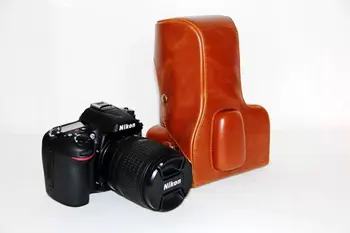 Kožené Pevného fotoaparát prípade taška kryt Grip pre Nikon D7100 D7200