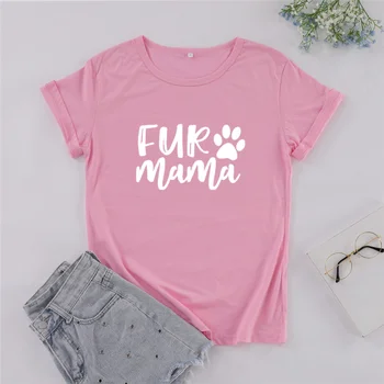 Kožušiny Mama Psa T-shirt Mama Bavlna T-shirts O-neck Tričko Plus Veľkosť Krátke Rukáv Top Tees Unisex Súkromné, aby Drop shipping