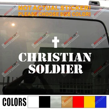 Kresťanský Vojak Armády Odtlačkový Nálepky Auto Vinyl vybrať veľkosť, farba č bkgrd