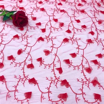Krásne Najnovšie 3D Kvet Afriky Čipky Textílie 2018 Blush Pink Broskyňa Výšivky, Čipky Textílie Svadobné Svadobné francúzsky Oka Textílie, Čipky
