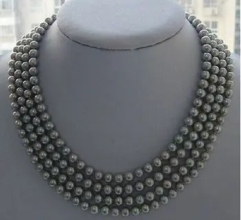 Krásne Prírodné 9-10 AAA šedá south sea pearl náhrdelník 65 palcový žltá á spona náušnice