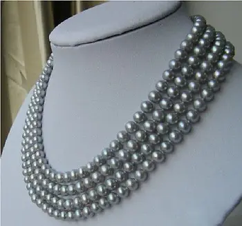 Krásne Prírodné 9-10 AAA šedá south sea pearl náhrdelník 65 palcový žltá á spona náušnice