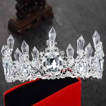 Kráľovná White Crystal Crown Cake Vňaťou Happy Birthday Cake Vňaťou Nevesta Svadobné Dekorácie Princess pokrývku hlavy na Strane Dodávky
