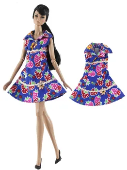 Kvetinový Modré Šaty, Oblečenie pre Barbie, CD FR Kurhn BJD Bábiky Oblečenie Príslušenstvo domček pre bábiky, hranie Rolí