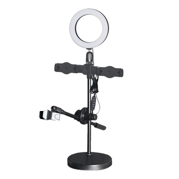 LED Prsteň Svetla Selfie Krúžok Lampa Multifunkčné s Statív Stojí a Mobilný Telefón Stojan na Mikrofón
