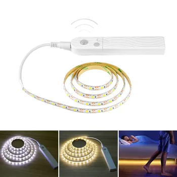 LED Pás Svetla S Bezdrôtový Snímač Pohybu, Kuchyňa, Šatník Pás Svetla USB Port Skrine, Skrinky na Čítanie Batérie Nočné Lampy