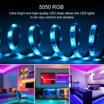 LED Pásy Svetla, Hudby Sync 5M USB LED Pás Svetla s Diaľkovým RGB 5050 Farbu Meniace sa Svetelné Pásy LED Pásiky TV Podsvietenia