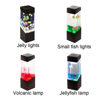 LED Svetlo Žiariace Akvárium, Mini akvárium Relaxovať Domova Ploche Ornament akvárium svetlo Vianočný darček pre Deti