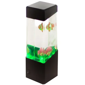 LED Svetlo Žiariace Akvárium, Mini akvárium Relaxovať Domova Ploche Ornament akvárium svetlo Vianočný darček pre Deti