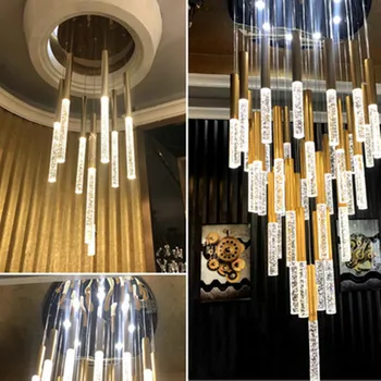 LED prívesok svetlo minimalistický škandinávsky loft schodisko crystal visiace lampy nordic umelecké tvorivé reštaurácia zlato dlho svetlo
