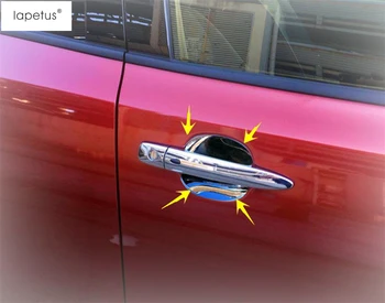 Lapetus Príslušenstvo Pre Nissan Leaf 2018 - 2020 Auto Štýl Chrome Dverí Vytiahnuť Doorknob Rukoväť Miska Rám, Kryt Trim 4 Ks / Set