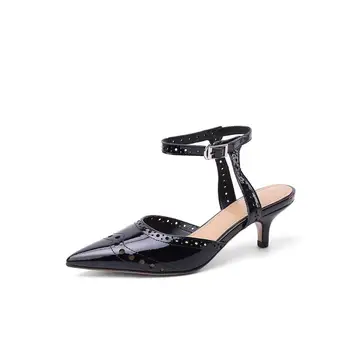 Lenkisen 2020 nové priedušná módne úplné zrna kožené výrez lacework ukázal prst tenké vysokým podpätkom office lady party sandále L25