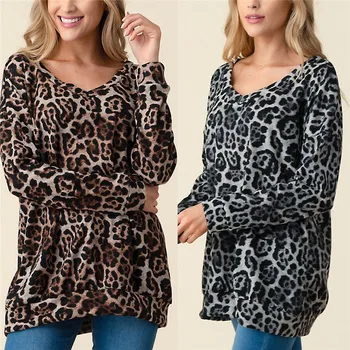 Leopard Tlač Bežné Tričká Ženy 2019 Jar Leto Horúce Tees Príležitostné O-Krku Krátky Rukáv Harajuku v Pohode T-shirt Žena Topy