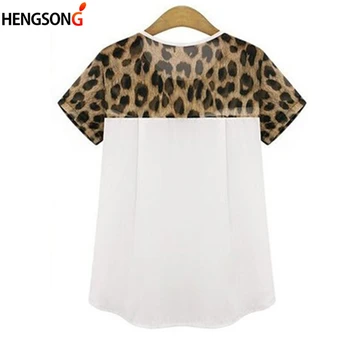 Leopard Tlač Rôznorodému Dizajnu Roztomilý Šifón T-shirt Módne Ženy, Letné Tričko Krátky Rukáv Top Žena Bežné Tee Tričko