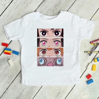 Letné Anime Démon Vrah T Shirt Deti Deti Cartoon Čepeľ Ghost Grafické T-shirt Kimetsu Č Yaiba Cosplay Tee Top Tričko