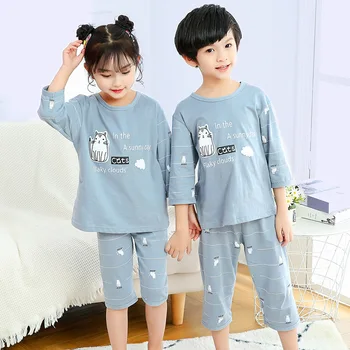 Letné Bavlna Pijama Infantil-Krátke rukávy Baby Girl Šaty, Oblek Cartoon Deti, Oblečenie pre Deti Pyžamá Batoľa Chlapci Sleepwear