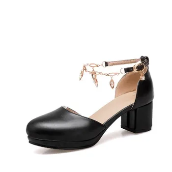 Letné Nový vzor Kolo hlavy, Vysoké podpätky Ženy sandále Béžová čierna biela Jednoduchosť Drahokamu Ženy sandále veľkosť 34-43