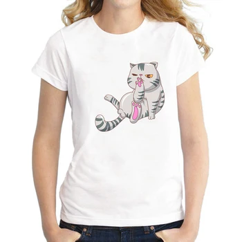 Letné Ženy Vtipné Tričko Hillbilly Mňau Písmená Ženy Mačka Nadrozmerné T Shirt Top Fashion Tričko Harajuku Krátky Rukáv T-shirt