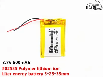Liter energie batérie Dobré Qulity 3,7 V,500mAH 502535 Polymer lithium ion / Li-Po Li-ion batéria pre tablet pc BANKA,GPS,mp3,mp4