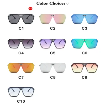 LongKeeper 2020 Vintage Nadrozmerné Okuliare Ženy Trend Námestie Flat Top Nit Farebné Slnečné Okuliare Mužov Zrkadlo Odtiene UV400
