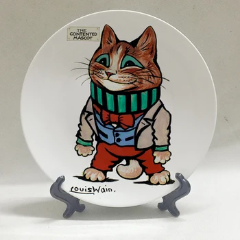Louis Wain antropomorfné mačky Kaleidoskopu Mačky nástenné závesné dekoratívne dosky keramické umelecké remeslo pozadí dekorácie