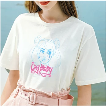 Lus Los 2019 Ležérne Módne dámske Módne Veľké Veľkosti, Ležérne Harajuku Karikatúra tlače Sailor Moon Krátky Rukáv Funny T-Shirt