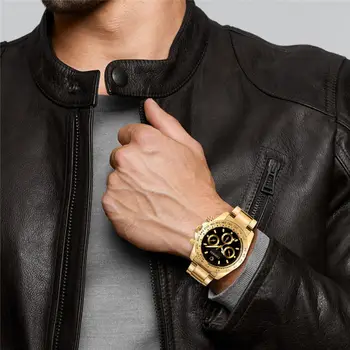 Luxusné Analóg Quartz Hodinky Muži Fashion Šaty Obchodné Muž Luxusné Náramkové hodinky Ciferník z Nerezovej Ocele relogio masculino Darček