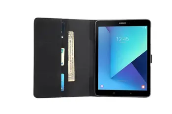 Luxusné Folio Crazy horse PU kožené puzdro so Stojanom funkcie a sim sloty Pre Samsung Galaxy Tab S3 9.7 9.7