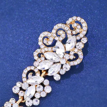 Luxusné Módne Rakúskeho Kryštálu Drop Náušnice Svadobné Svadobné Náušnice Vintage Dlhé Náušnice pre Ženy, Party, Ples Módne Šperky