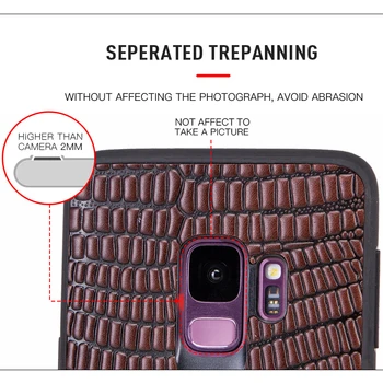 Luxusné Tenké Pravej Kože Zadný Kryt Pre Samsung Galaxy S9 Telefón Prípade Silikónové Okraji Shockproof Pre Samsung S9 Ochranný Plášť
