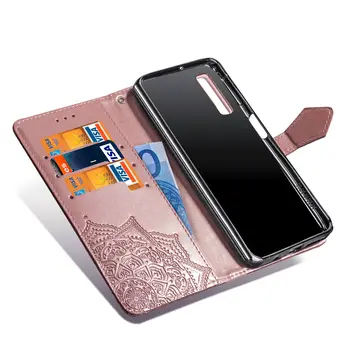 Luxusný 3D Kvet Kože Flip puzdro pre Samsung Galaxy A7 2018 A750F A750 SM-A750F 6.0 Palcový Peňaženky Telefónu Zadný Kryt 4 Card