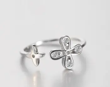 LycorisSmart Reálne 925 Sterling Silver Kvet Poetické Daisy Cherry Blossom Prst Prsteň pre Ženy Šperky