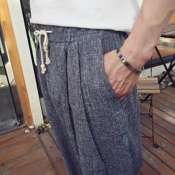 M-5XL!!!Pánske oblečenie bielizeň priedušná muž bežné členok dĺžka nohavice šnúrkou plus veľkosť voľné hárem nohavice