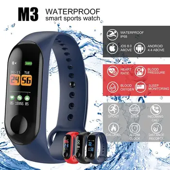 M3X Smart Sledovať tepovú frekvenciu, Krvný Tlak Sledovať Športové Tracker Náramok IP67