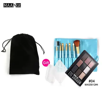 MAG5012 Profesionálny make-up Set 7pcs make-up Štetec + 9 Farby, Dlhotrvajúci Eyeshadow Palety + 2ks Lístkového Kombinácia Súbor Hot Predaj