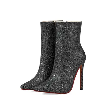 MEMUNIA nové módne ženy topánky veľká veľkosť 31-43 elegantné ukázal prst stiletto podpätky, topánky 2020 módne bling členková obuv