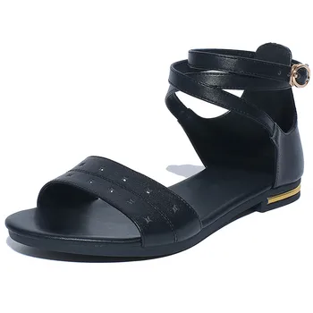 MORAZORA originálne kožené topánky ženy sandále 2020 nové ploché topánky pracky módne bežné plážové sandále žena letné topánky čierne