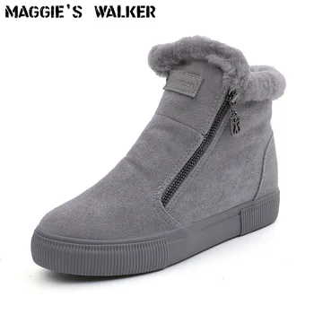 Maggie je Walker dámskej Módy Stádo Zips Čižmy na Platforme Zimné Bežné Teplé Topánky, Členkové Topánky s Luxusnou Veľkosť 35-40