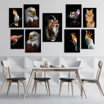 Maliarske plátno, Papagáje, Plagáty a Tlačí na Steny Umenie Obrázok pre Obývacia Izba Decor Č Rám