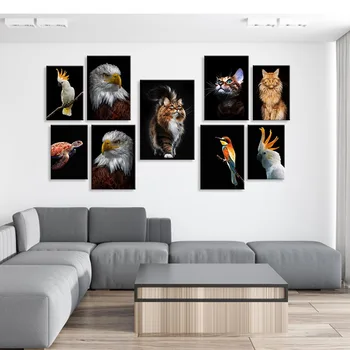 Maliarske plátno, Papagáje, Plagáty a Tlačí na Steny Umenie Obrázok pre Obývacia Izba Decor Č Rám