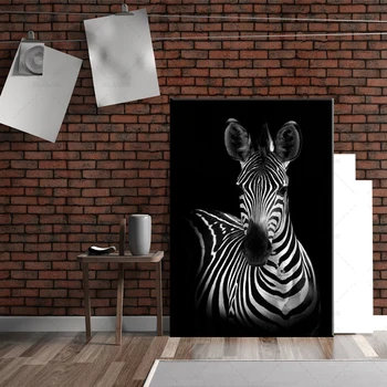 Maliarske plátno Čierna Biela Zvieratá Obrázky Domova Zebra Nástenné Plátno Umenia pre Obývacia Izba Plagát a Výtlačky
