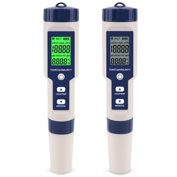 Maloobchodné 5 v 1 TDS/ES/PH/Salinita/Teplota meradla, Digitálna Kvalita Vody Monitor Tester pre Bazény, Pitnej Vody, Akvária