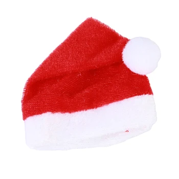 Malý Šálku Vianočné Hat Zamatovou Látkou Vianočné Ozdoby Kreatívne Predmety V Domácnosti Santa Kryt Domova Fľaša Vína Kryt