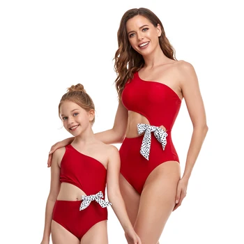 Mama a Ja Plavky Rodiny Zodpovedajúce Plavky Sady Bowknot Pláži Sexi Mama a Dcéra Bikini Plávanie Oblek pre Ženy Biquins