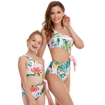 Mama a Ja Plavky Rodiny Zodpovedajúce Plavky Sady Bowknot Pláži Sexi Mama a Dcéra Bikini Plávanie Oblek pre Ženy Biquins